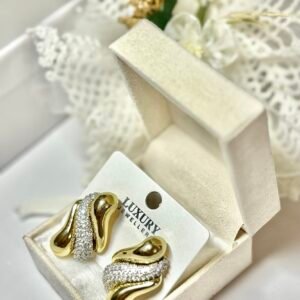 Wellen Ohrringe Zirkon