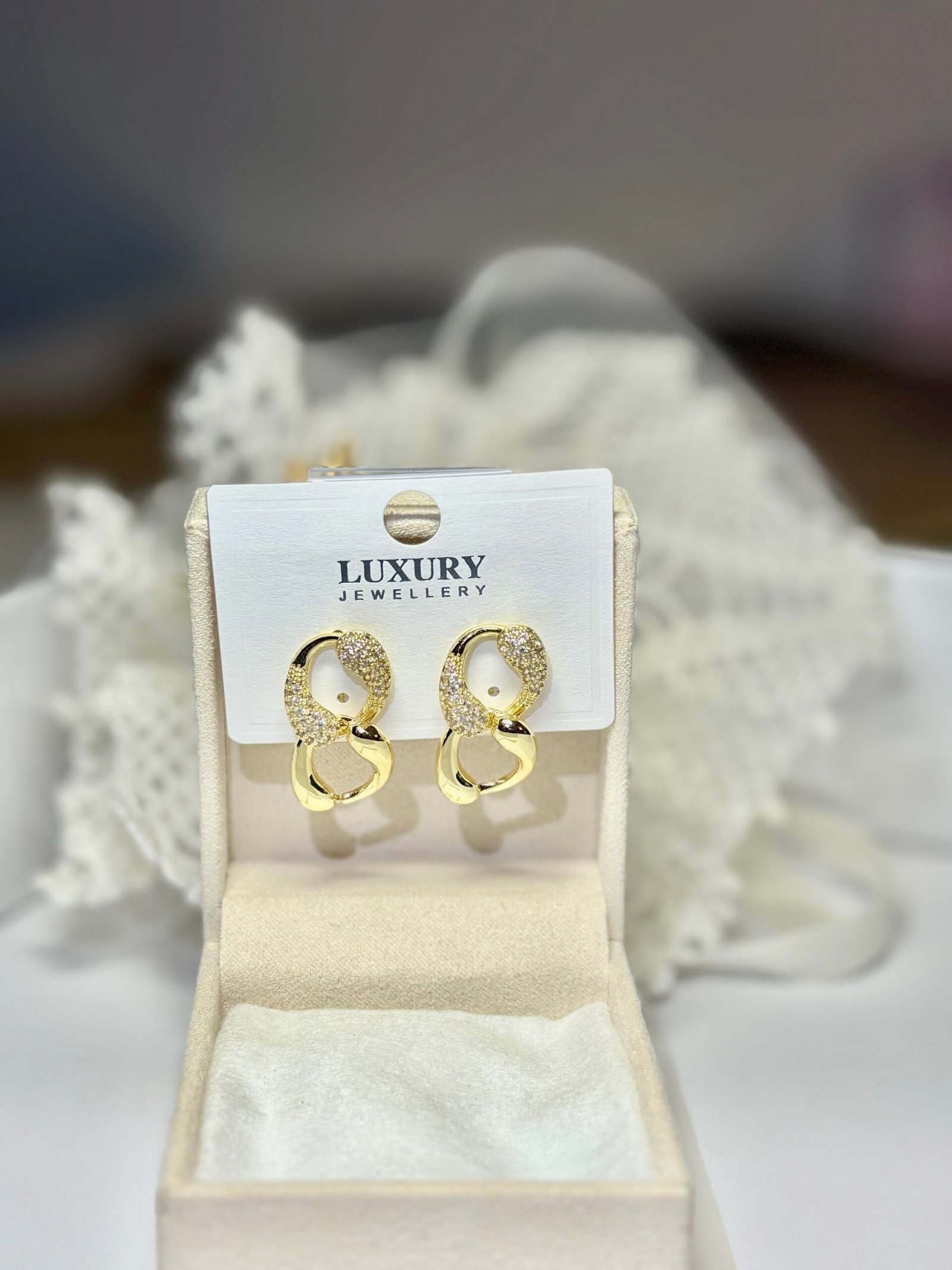 Gold Ohrringe mit Zirkonia – Luxus Stil“ – Bild 3