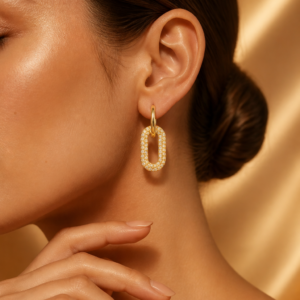 Elegante Gold Creolen Damen – Creolen mit abnehmbaren Zirkonia Anhängern