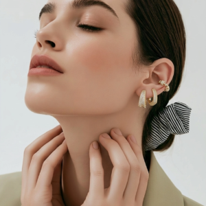 3er Ohrringe Set Gold mit Zirkonia | Damen Schmuck