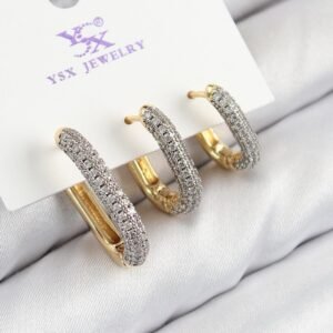 Oval-Ohrringe mit Zirkonia – 3er Set