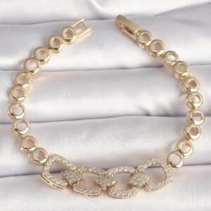 Vergoldetes Edelstahl Armband mit funkelnden Gliedern