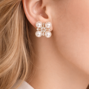 Perlen Ohrringe Gold